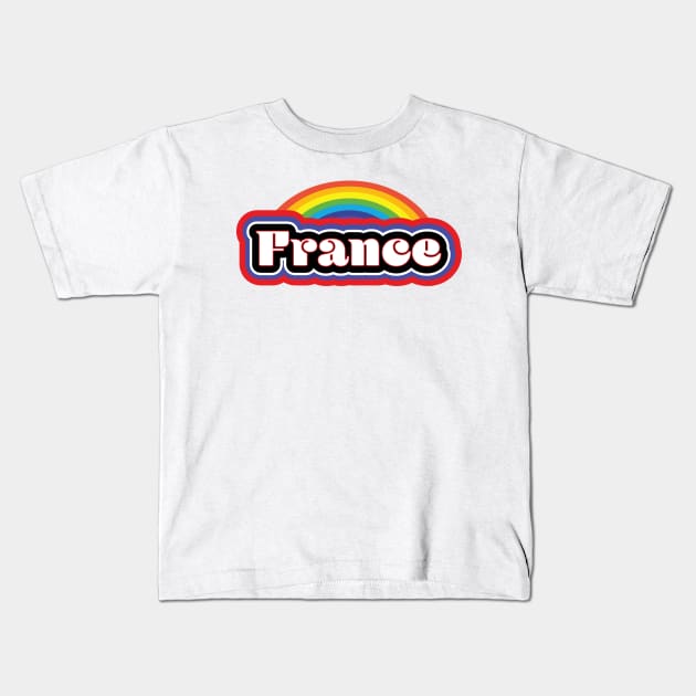 France Pride Rainbow Kids T-Shirt by cricky